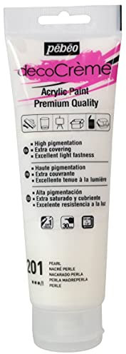 Pébéo Peinture Acrylique Texture Crème pour la Décoration - Finition nacrée - 120 ML - Perle