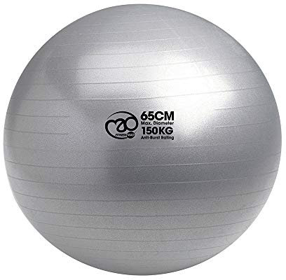 Fitness Mad Gymnastikball 65 cm (Traglast bis zu 125 kg) silbern