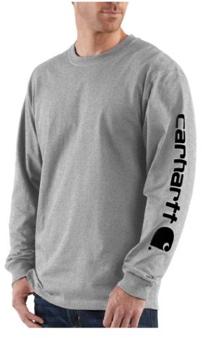 Carhartt Herren Langärmliges T-Shirt mit Charakteristischem Logo Hemd (1er Pack)