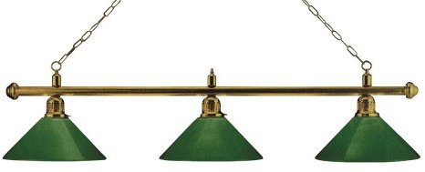 Billardlampe London 3fach Messing/Grün