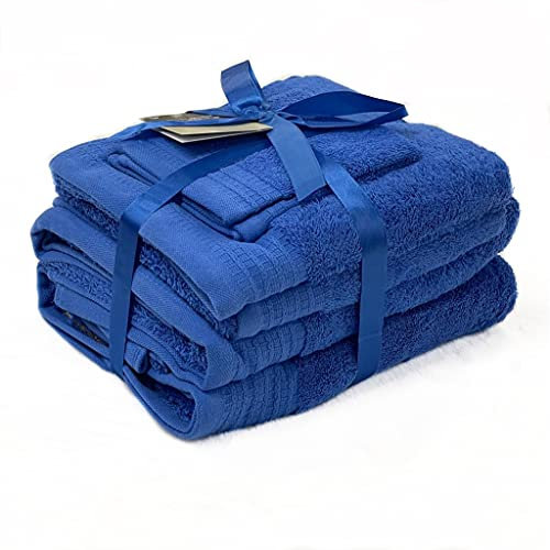 viceroy bedding Royal Blue 650gsm 6pc Prestige 'Luxor' Egyptian Cotton Towel Bale Bundle Gift Set