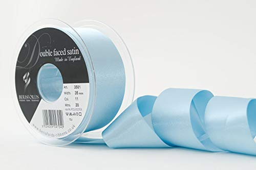 Berisfords Double Satin Ribbon, Saxe, 35 mm