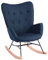 MEUBLE COSY Schaukelstuhl Sessel Schaukelsessel Stillstuhl Schwingstuhl mit Armlehnen Gepolsterter Sitzfläche für Wohnzimmer Schlafzimmer, Balkon, Stoff und Holzkufen, Bis 120 kg Belastbar, Dunkelblau