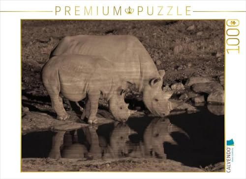 CALVENDO Puzzle Nashörner | 1000 Teile Lege-Größe 64 x 48 cm Foto-Puzzle für glückliche Stunden