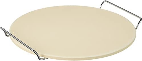 Ibili Piedra para Pizza con Soporte 33 CM, Stainless Steel, Plateado/Beige, 32 cm