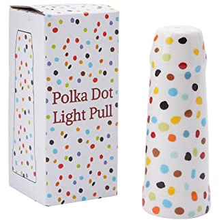 CGB Giftware | Multicolour Polka Dot Pattern Bathroom Light Pull | Length 11cm | Made from Ceramic | ZX609