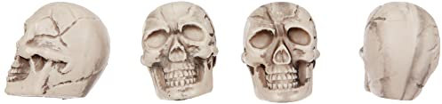 Boland 74390 - Totenkopf-Set, 12 Stück, Größe 4 x 3 cm, Deko Skelett, Dekoration für Halloween, Mottoparty und Karneval