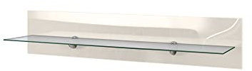 Vladon Wandregal Bari, Made in Germany, in Creme Hochglanz - Modernes Schweberegal (98 x 20 x 19 cm)