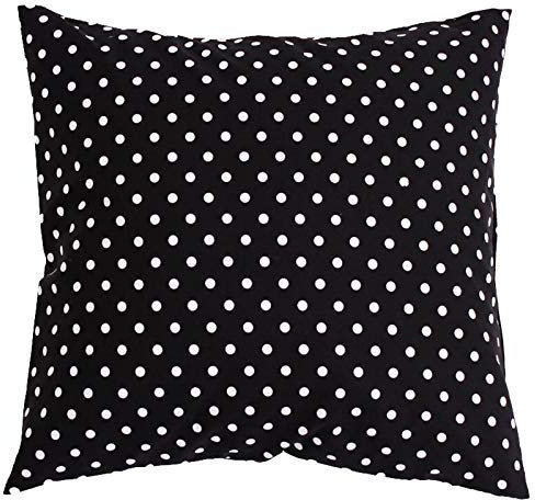 Hans-Textil-Shop Kissenbezug Punkte 7 mm Baumwolle - Gepunktet, Tupfen, Kissenhülle, Kissen, Dekokissen, Zierkissenbezug, Kopfkissen, Sofakissen (Schwarz, 40x40 cm)