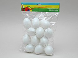 12 Ostereier / Plastikeier 6cm weiß