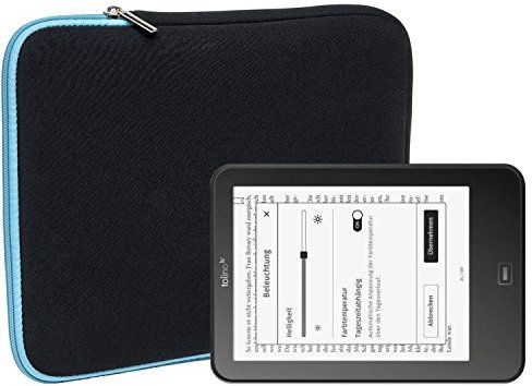 Slabo Tablet Tasche Schutzhülle für Tolino Vision 1/2 / 3/4 HD Hülle Etui Case Phablet aus Neopren – TÜRKIS/SCHWARZ