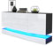 Vladon Sideboard City, Made in Germany, Schwarz matt/Weiß Hochglanz inkl. LED - Moderne Kommode für Ihr Wohnbereich (178 x 72 x 38 cm)