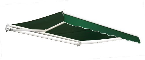 Primrose 3.5m Manual Awning - Plain Green Mayfair DIY Patio Awning Gazebo Canopy (11ft 6) Complete with Fittings and Winder Handle