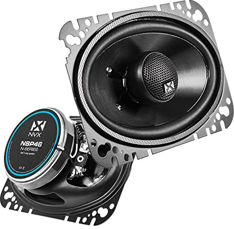 NVX NSP46 300W Peak (100W RMS) 4x6 2-Way N-Series Coaxial Car Speakers with 20mm Silk Dome Tweeters