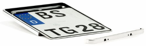 G-elumic Funschilder.de - Kennzeichenhalterung, Nummernschildhalter aus Aluminium, hochglanzpoliert, für Format 180 x 200 mm