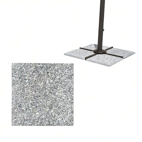 Círculo para suelos, baldosa de granito para base de sombrilla, 50 x 50 x 4 cm, peso 22 kg
