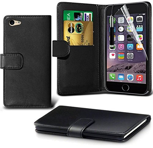 DN-TECHNOLOGY iPhone 6S Plus Case IPHONE 6S PLUS CASE LEATHER BOOK CASE. Apple iPhone 6S Plus Case (BLACK)
