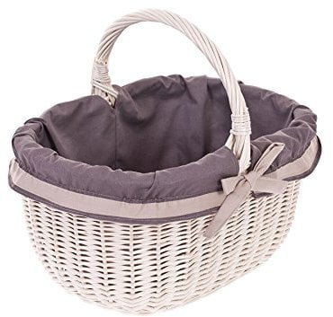 e-wicker24 Alles aus Weide Einkaufskorb Weide Geflochtener Korb mit Henkel Aufbewahrungskorb Leicht Picknickkorb Geschenkkorb Leer Vintage Korb Aufbewahrung Einkaufskorb Geflochten