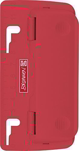 Brunnen 102065023 Taschenlocher Colour Code (zum Abheften, mit Linealprägung und Niederhalterfunktion) rot / red