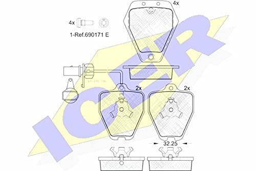 Icer Brakes 181694 Bremsbelagsatz, Scheibenbremse - (4-teilig)
