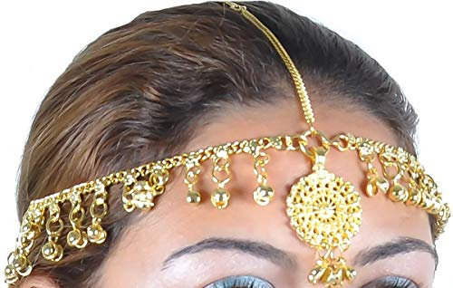 Egypt Bazar Kopfschmuck Bollywood, Tribal Dance Orientalischer-Schmuck. Farbe: Gold