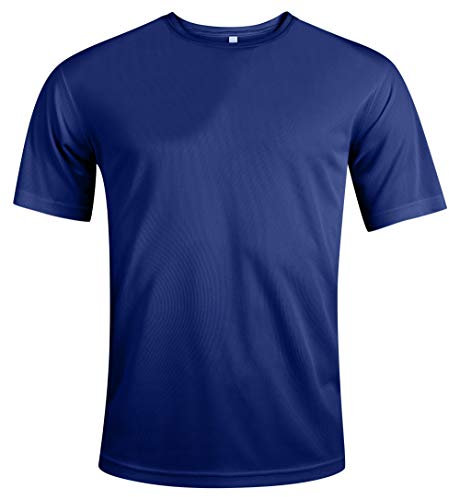 MKR Quick Drying Breathable Cooling Short Sleeve Sports T-Shirt with UPF40+ Sun UV Protection (Royal Blue, M)