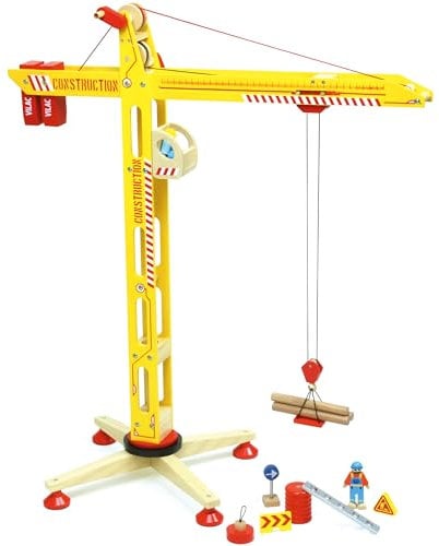 Vilac - Ma Grande Grue de Construction - Jouet en Bois - A partir de 3 Ans - 2343