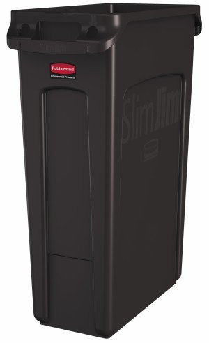 RUBBERMAID Slim Jim® Abfallbehälter mit Lüftungskanälen 87 Liter, Farbe:Braun
