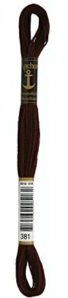 Anchor 233032 4635000-00381 Stickgarn, Baumwolle, dunkelbraun, 3 gramm
