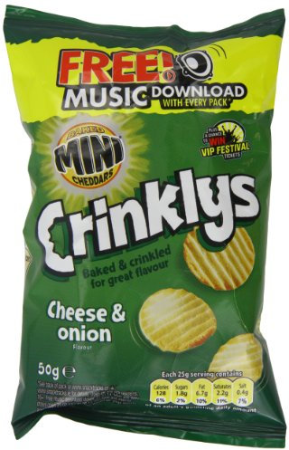Mini Cheddars Baked Crinklys Cheese and Onion Flavour 50 G (pack Of 30)