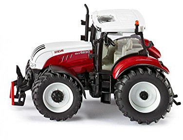 Siku 3283, Steyr 6230 CVT Traktor, 1:32, Metall/Kunststoff, Abnehmbare Fahrerkabine, Rot/Weiß