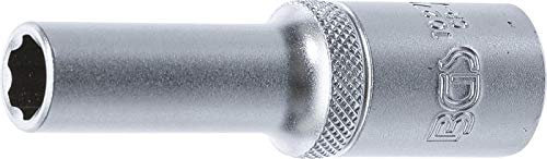 BGS 10270 | Steckschlüssel-Einsatz Super Lock, tief | 12,5 mm (1/2) | SW 10 mm | lang | Wellenprofil | CV-Stahl