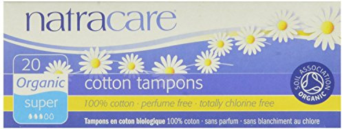 Natracare Organic Cotton Tampons Super Absorbency Non-Applicator, 20 Tampons x 6 Packs (120 Tampons Total)