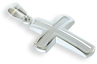 Kreuz Anhänger echt 14 Karat Weissgold 585 (Art. 203157) Gratis Express Gravur