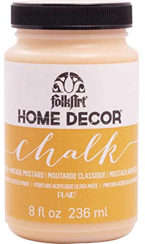 Plaid:Craft Folkart Home Decor Chalk Paint 8 Oz-Vintage Mustard