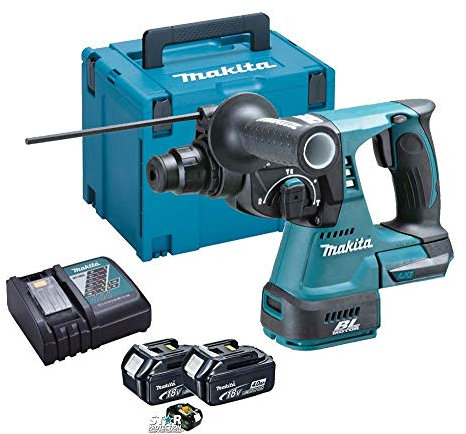 Makita DHR242RMJ 18 V Li-ion LXT martillo rotativo sin escobillas completo con 2 pilas de iones de litio de 4,0 y cargador en una caja Makpac
