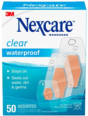 Nexcare wasserdichte transparente Bandagen, verschiedene Größen, 50 Stück