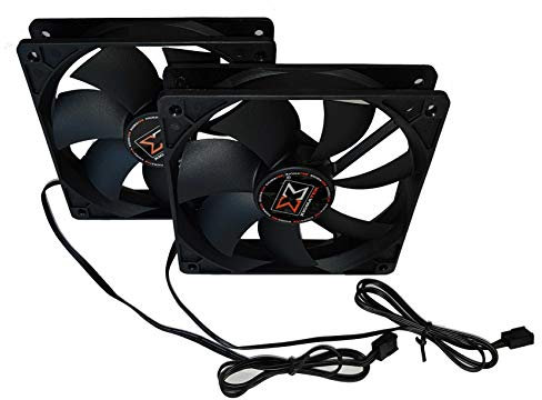 PC24 Shop & Service Xigmatek Caso Ventilador de 120mm Negro | Twin Pack 2 Ventiladores Pieza de Casos | Case Fan | Incluyendo 8 Tornillos del Ventilador Caso Premium Bundle