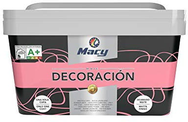 Macy Pintura Plástica Mate Decoración Interiores Excelente Cubrición, Acabado Perfecto. Color Pink. 4 Litros