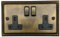 G&H Brassware MAB310 Georgian Antique Brass Double Socket with Matching Metal Rocker 13A