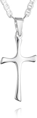 fish - Jungen, Mädchen-Silberkette 925 Sterlingsilber Kreuz Anhänger