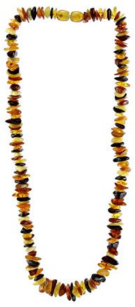 Budawi® - Bernstein Kette Halskette Splitter 45 cm Schraubverschluss, Bernsteinkette