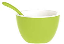 ZAK Duo Schälchen Ø 7,5 cm & Löffel 10 cm, 2-er Set, grün/weiss