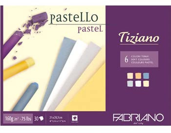 Fabriano : Tiziano : Pastel Pad : A4 : 30 Sheets : 6 Assorted Soft Colours