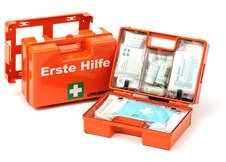 LEINA-WERKE 21063 Erste Hilfe-Koffer MULTI mit Druck: 2-farbig orange - mit Inhalt: DIN 13157, 1 Stk.