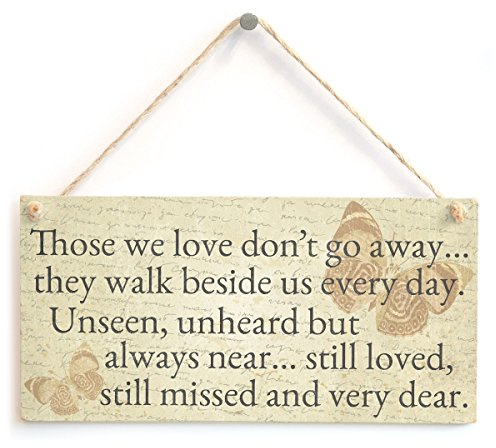 Those We Love Walk Beside Us Hanging Sign, Memorial Decor | Memorial butterfly sentiment
