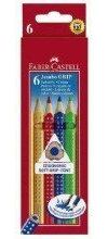 Faber-Castell Farbstift Jumbo GRIP, 6 Farben sortiert im Kartonetui.