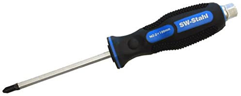 SW-Stahl 31904SB Schraubendreher Kreuzschlitz PH2 x 100 mm - S2 Stahl | Ergonomischer 2-Komponenten-Griff mit Aufhängeloch zur Drehmomentverstärkung, Chrom-Vanadium, rutschfestes Werkzeug.