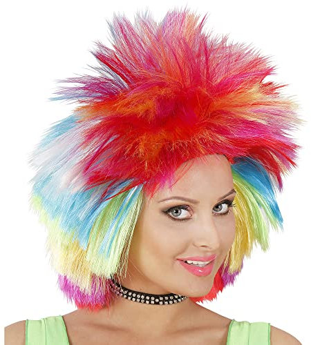 W WIDMANN MILANO Party Fashion M0796 - Perücke Rockstar, bunte Haare, Kunsthaar, Kurzhaarfrisuren, Kurzhaarperücke Damen
