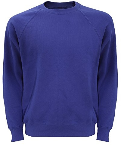 Fruit of the Loom Men's Raglan Classic Sweater, Navy, Large